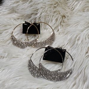 rhinestone hoop earrings